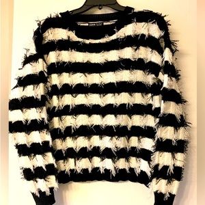 SHEIN Striped Fringe Trim Sweater | Cozy Knit Pullover